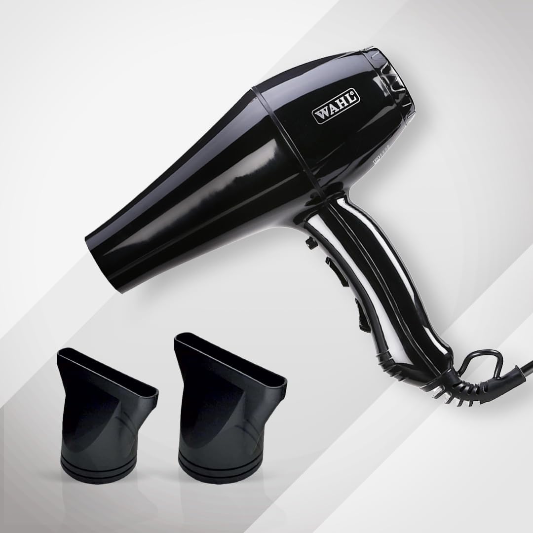 Wahl 05439-1024 Super Dry 1800 Watts Professional Styling Hair Dryer with Tourmaline Technology, Black, 3 Heat Settings 2 Speed Settings