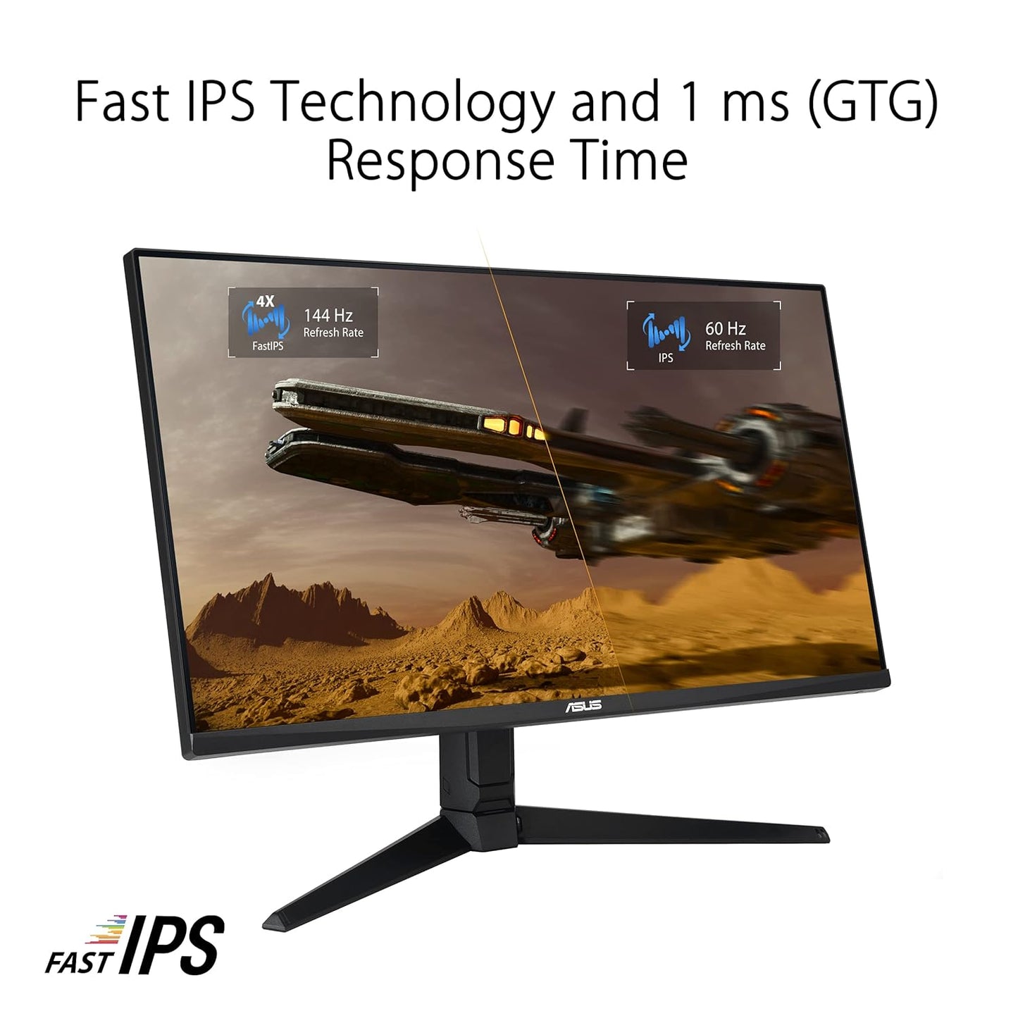 ASUS Tuf Gaming Vg28Uql1A, 28 Inch (71.12 Cm) 4K Hdmi 2.1 Gaming Led Monitor 28 Inch Uhd 4K 3840 X 2160 Pixels, Fast IPS, 144Hz, Hdmi 2.1, Dsc, Free-Sync Premium, G-Sync