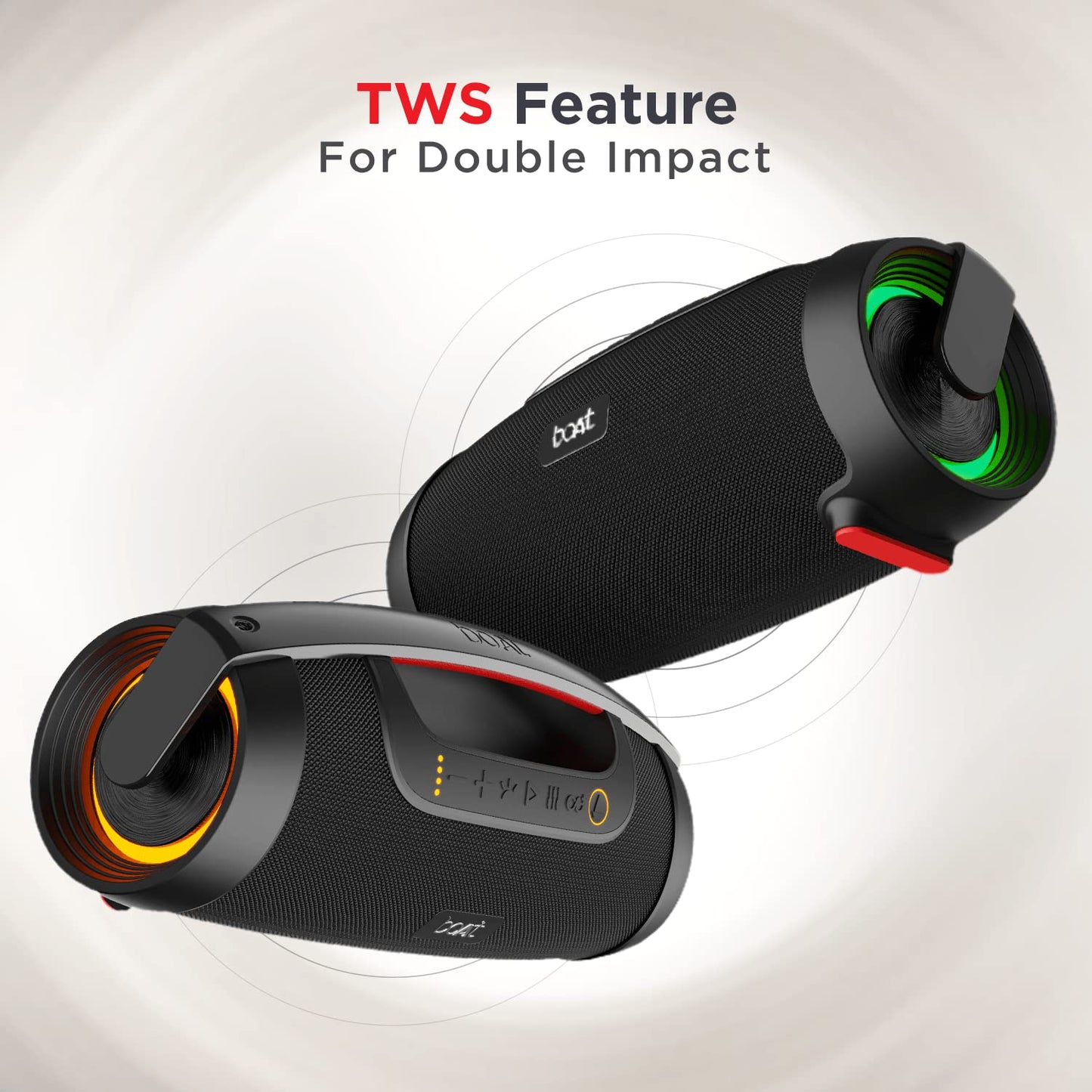 boAt Stone 1450 Portable Wireless Speaker with 40W RMS Signature Sound, RGB LEDs, TWS Feature