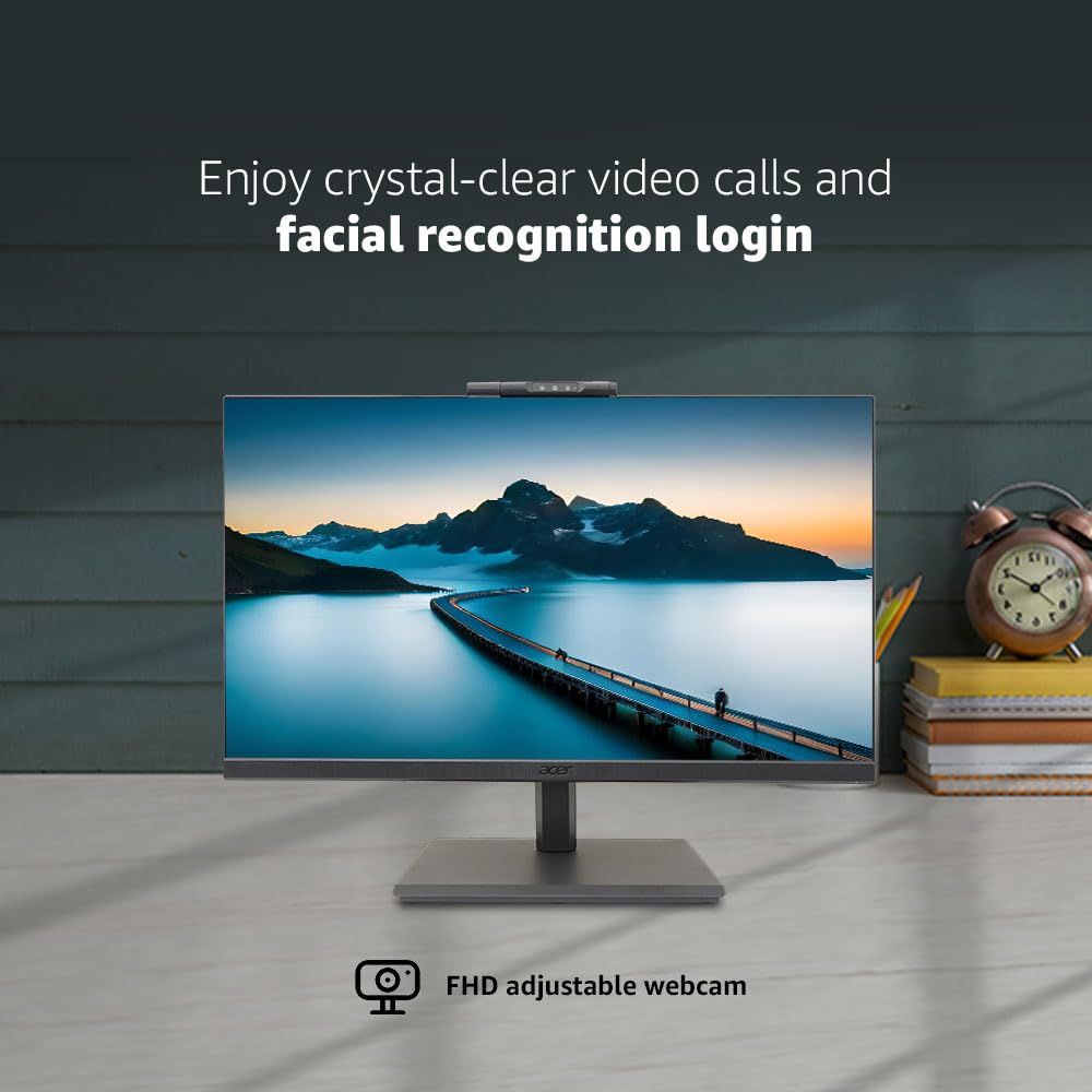 acer B227Q D 21.5 Inch IPS Full HD Backlit LED LCD Monitor I Adjustable Webcam, MIC Support