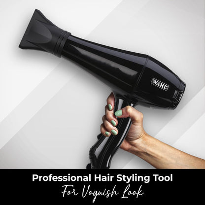 Wahl 05439-1024 Super Dry 1800 Watts Professional Styling Hair Dryer with Tourmaline Technology, Black, 3 Heat Settings 2 Speed Settings