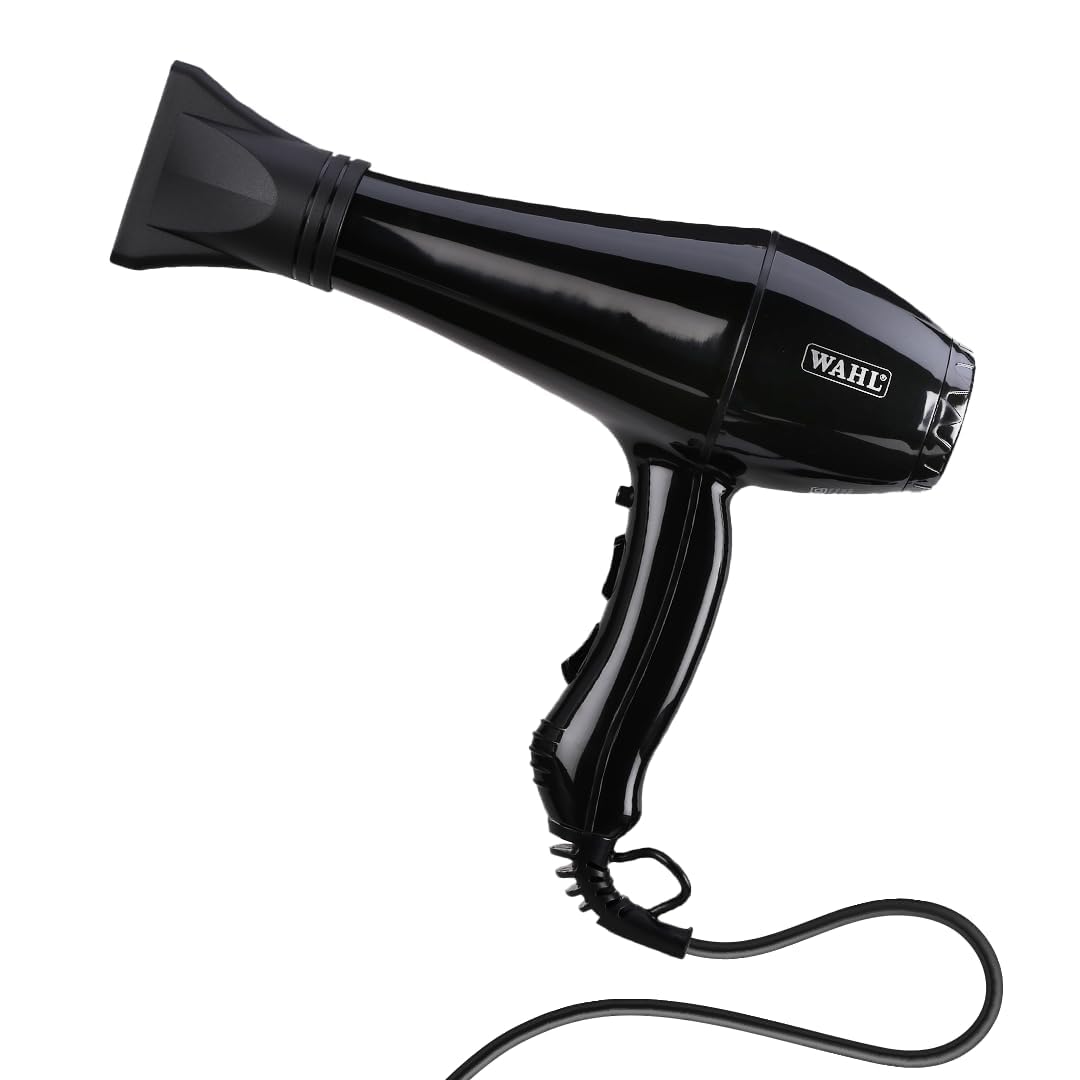 Wahl 05439-1024 Super Dry 1800 Watts Professional Styling Hair Dryer with Tourmaline Technology, Black, 3 Heat Settings 2 Speed Settings