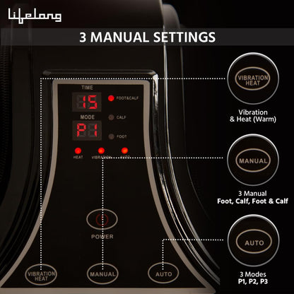 Lifelong Calf, Foot and Leg Massager Machine for Home - Pain Relief Massage for Legs