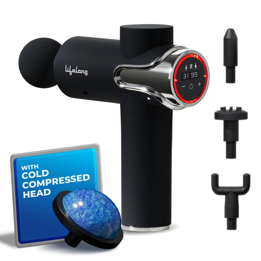 Lifelong LLGM189 Gun Massager with 5 Massage Heads, 3 Modes