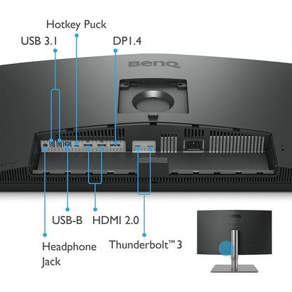 BenQ PD2725U 27 "(69 cm) IPS 3840x2160 4K HDR10 60Hz Monitor for Mac| 95% P3| 100% sRGB&Rec709|Thunderbolt 3|AQCOLOR Tech.|Factory-Calibrated|Hotkey Puck G2|ICCsync| KVM|PIP/PBP|USB Hub|HDMI|DP(Black)