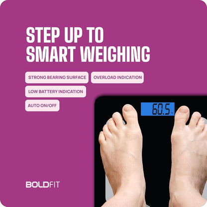 Boldfit Weight Machine for Home for Human Body with LCD Display Max Weight Capacity 180Kgs
