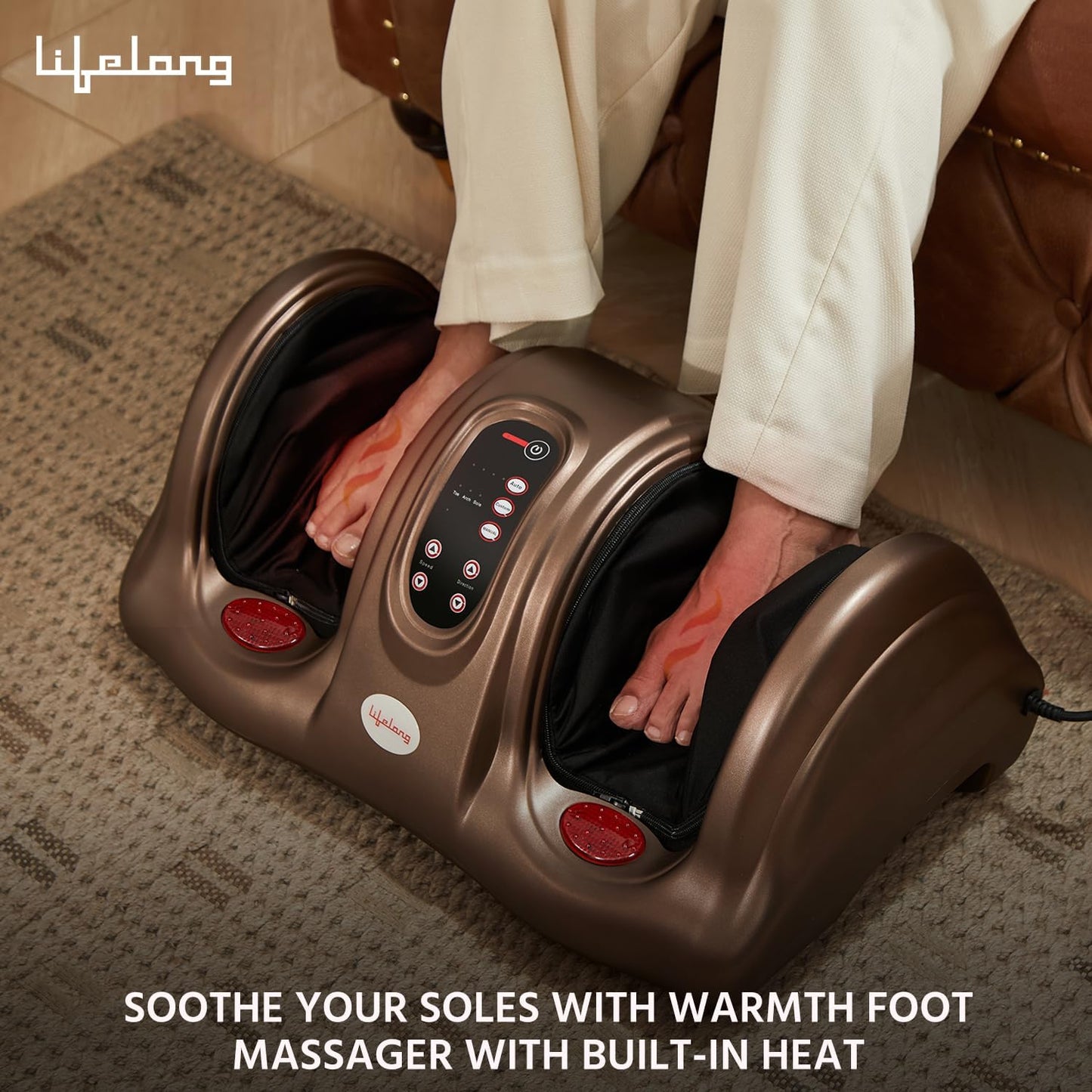 Lifelong Foot Massager Machine For Pain Relief With Heat & Kneading Function