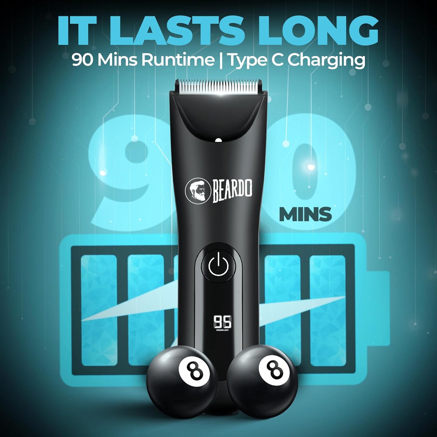 Beardo Ball Safe Pro Trimmer | Intimate Trimmer for Men | IPX7 Waterproof | Safe Ceramic Blades | 90 Min Runtime