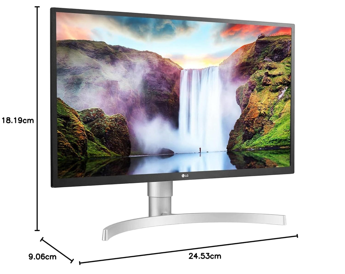 LG 69 cm/27 inches LCD 4K-UHD 3840 x 2160 Pixels HDR 10 Monitor with IPS Panel for Designing, Radeon FreeSync, Height/Pivot/Tilt Adjustable Stand, HDMI x 2, Display Port- 27UL550 (White)
