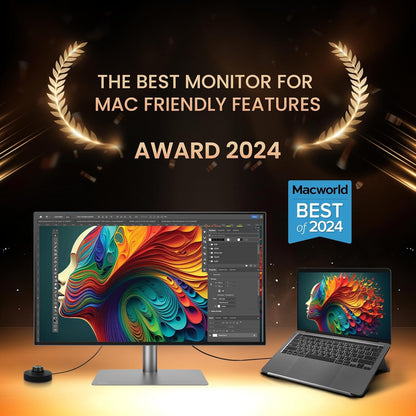 BenQ PD2725U 27 "(69 cm) IPS 3840x2160 4K HDR10 60Hz Monitor for Mac| 95% P3| 100% sRGB&Rec709|Thunderbolt 3|AQCOLOR Tech.|Factory-Calibrated|Hotkey Puck G2|ICCsync| KVM|PIP/PBP|USB Hub|HDMI|DP(Black)