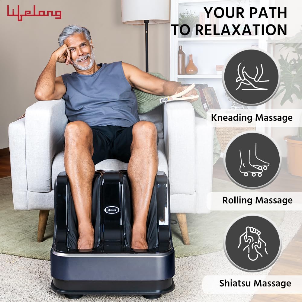 Lifelong Calf, Foot and Leg Massager Machine for Home - Pain Relief Massage for Legs