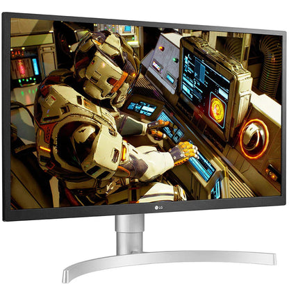 LG 69 cm/27 inches LCD 4K-UHD 3840 x 2160 Pixels HDR 10 Monitor with IPS Panel for Designing, Radeon FreeSync, Height/Pivot/Tilt Adjustable Stand, HDMI x 2, Display Port- 27UL550 (White)