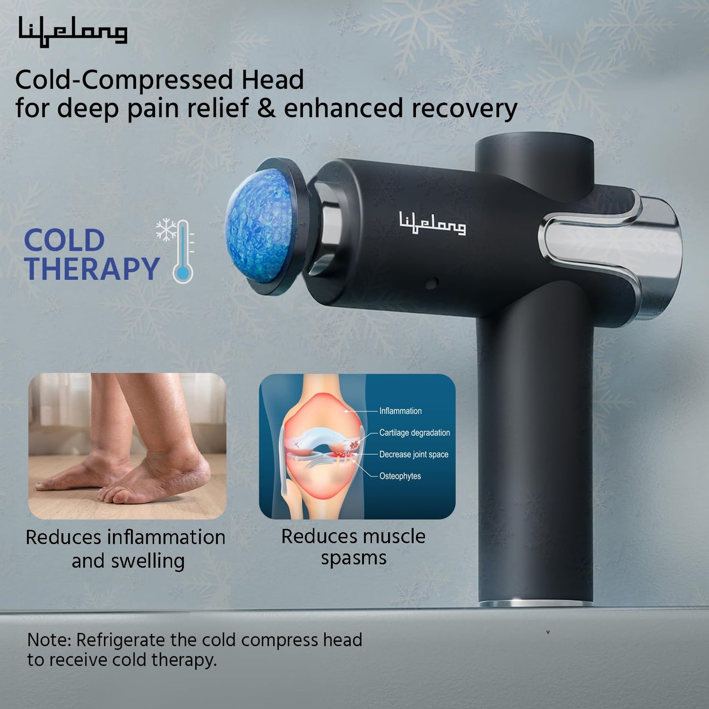 Lifelong LLGM189 Gun Massager with 5 Massage Heads, 3 Modes
