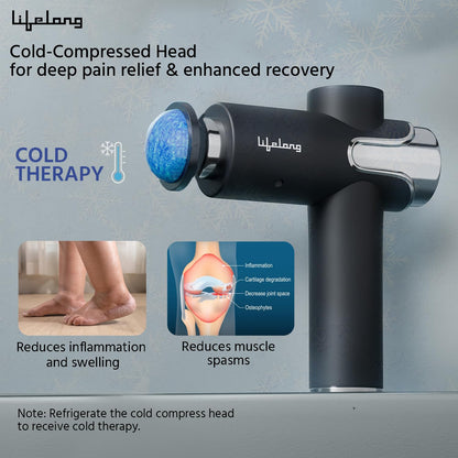 Lifelong LLGM189 Gun Massager with 5 Massage Heads, 3 Modes
