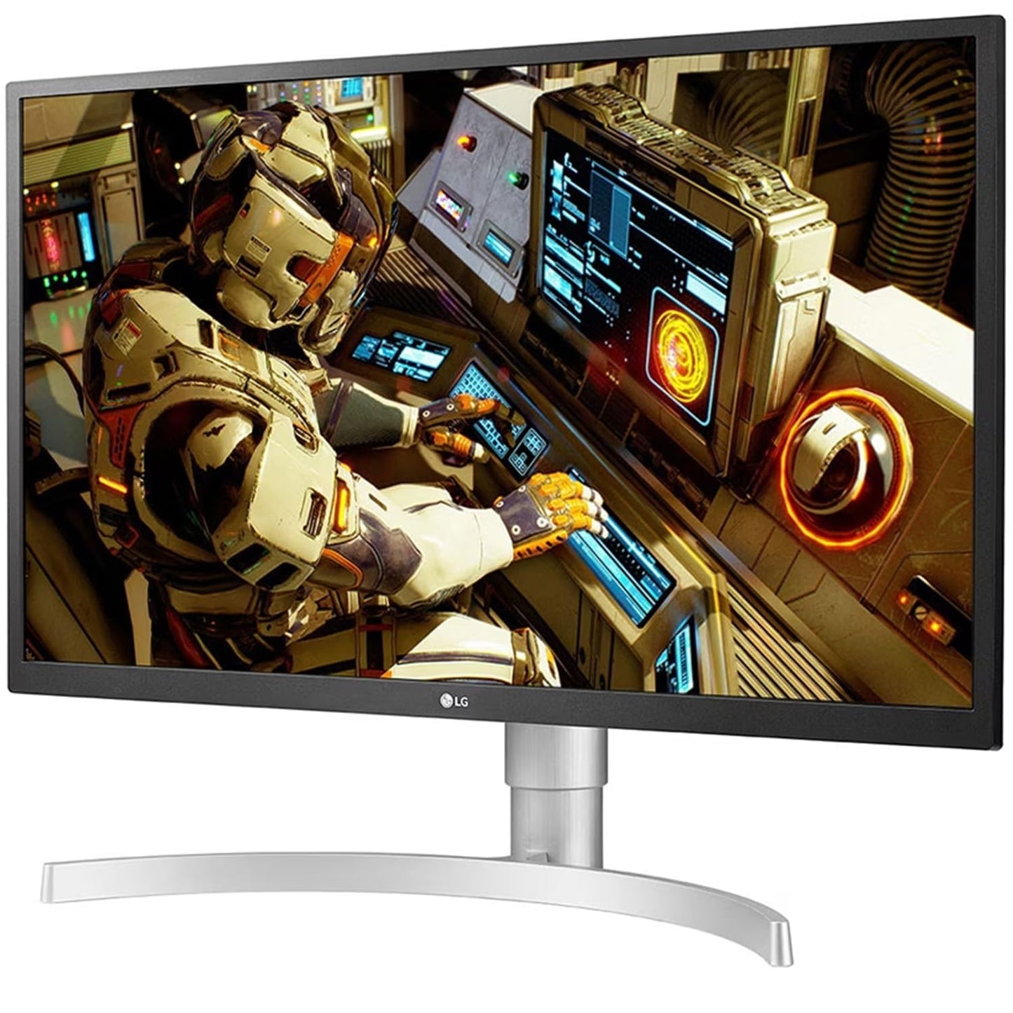 LG 69 cm/27 inches LCD 4K-UHD 3840 x 2160 Pixels HDR 10 Monitor with IPS Panel for Designing, Radeon FreeSync, Height/Pivot/Tilt Adjustable Stand, HDMI x 2, Display Port- 27UL550 (White)