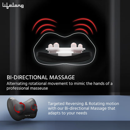 Lifelong Cushion Massager and Body Massager with Heat and Strong 8 Deep Kneading nodes