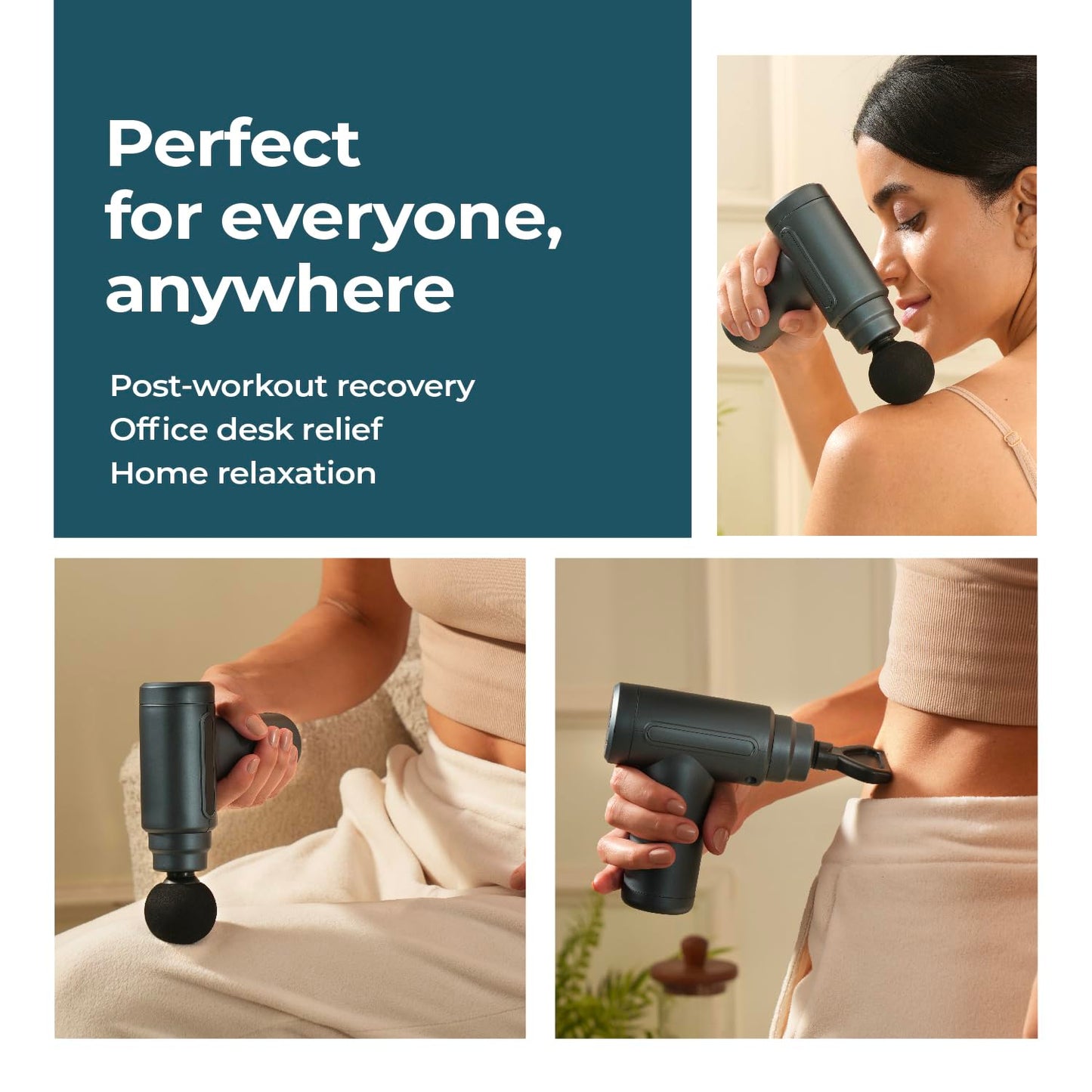 Lifelong Gun Massager For Pain Relief – 8 Massage Heads, 6 Speed Modes
