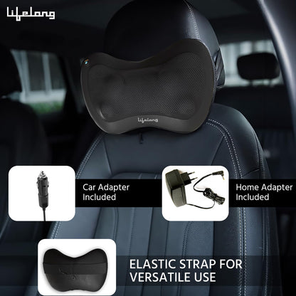 Lifelong Cushion Massager and Body Massager with Heat and Strong 8 Deep Kneading nodes