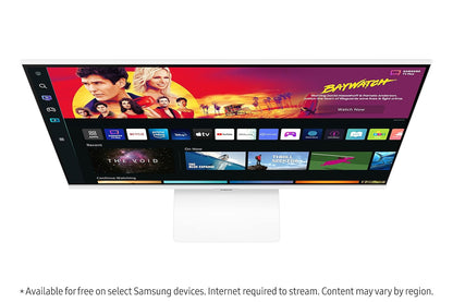 Samsung 32-inch(80cm) M7 4K UHD Smart 3,840 x 2,160 Monitor, Type-C, Smart TV apps, TV Plus, Office 365, Apple Airplay, Dex, Bluetooth, IOT, Remote (LS32BM701UWXXL, White)