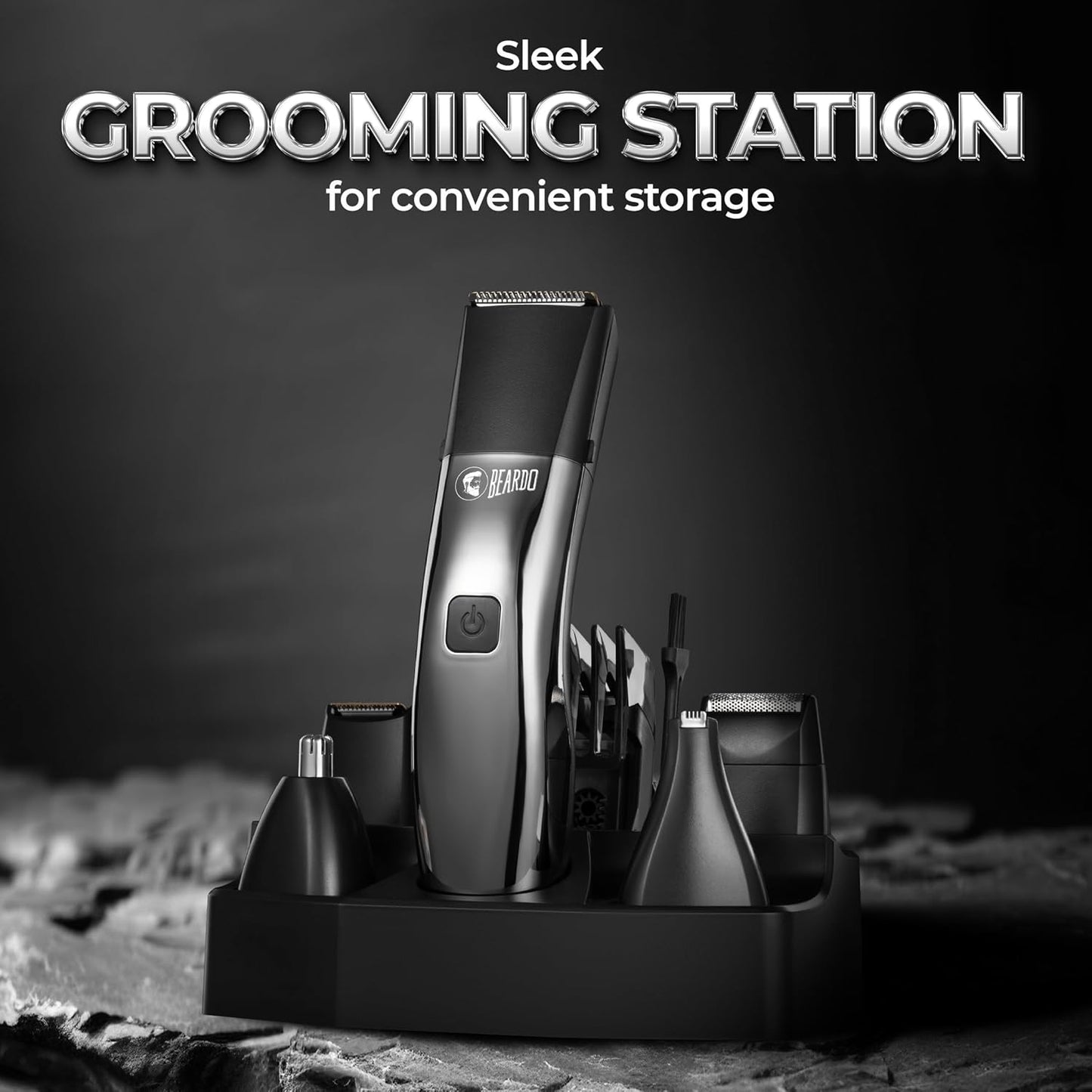 Beardo Chrome Beast Multipurpose Full Body Groomer Trimmer Set For Men | 40 Length Settings | 8 attachments |90 min. run time | All-in-1 trimmer