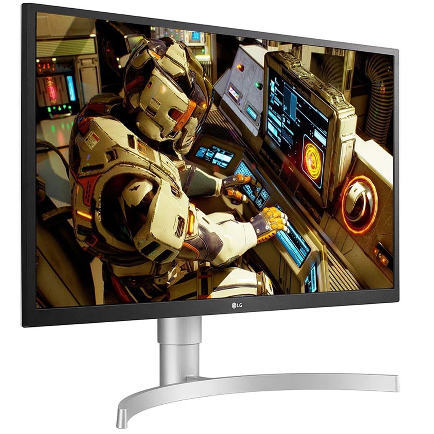 LG 69 cm/27 inches LCD 4K-UHD 3840 x 2160 Pixels HDR 10 Monitor with IPS Panel for Designing, Radeon FreeSync, Height/Pivot/Tilt Adjustable Stand, HDMI x 2, Display Port- 27UL550 (White)