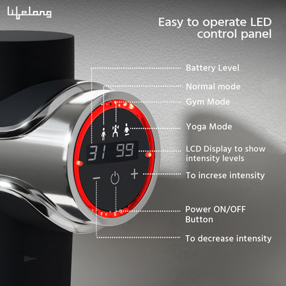 Lifelong LLGM189 Gun Massager with 5 Massage Heads, 3 Modes