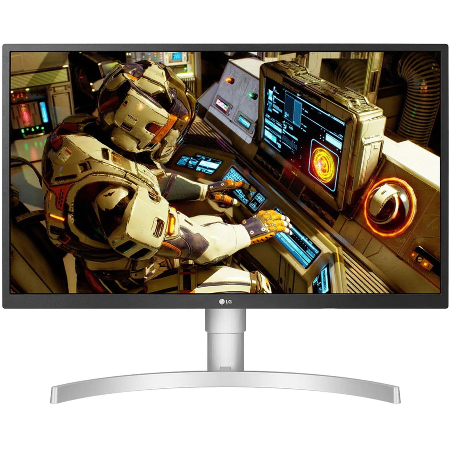 LG 69 cm/27 inches LCD 4K-UHD 3840 x 2160 Pixels HDR 10 Monitor with IPS Panel for Designing, Radeon FreeSync, Height/Pivot/Tilt Adjustable Stand, HDMI x 2, Display Port- 27UL550 (White)