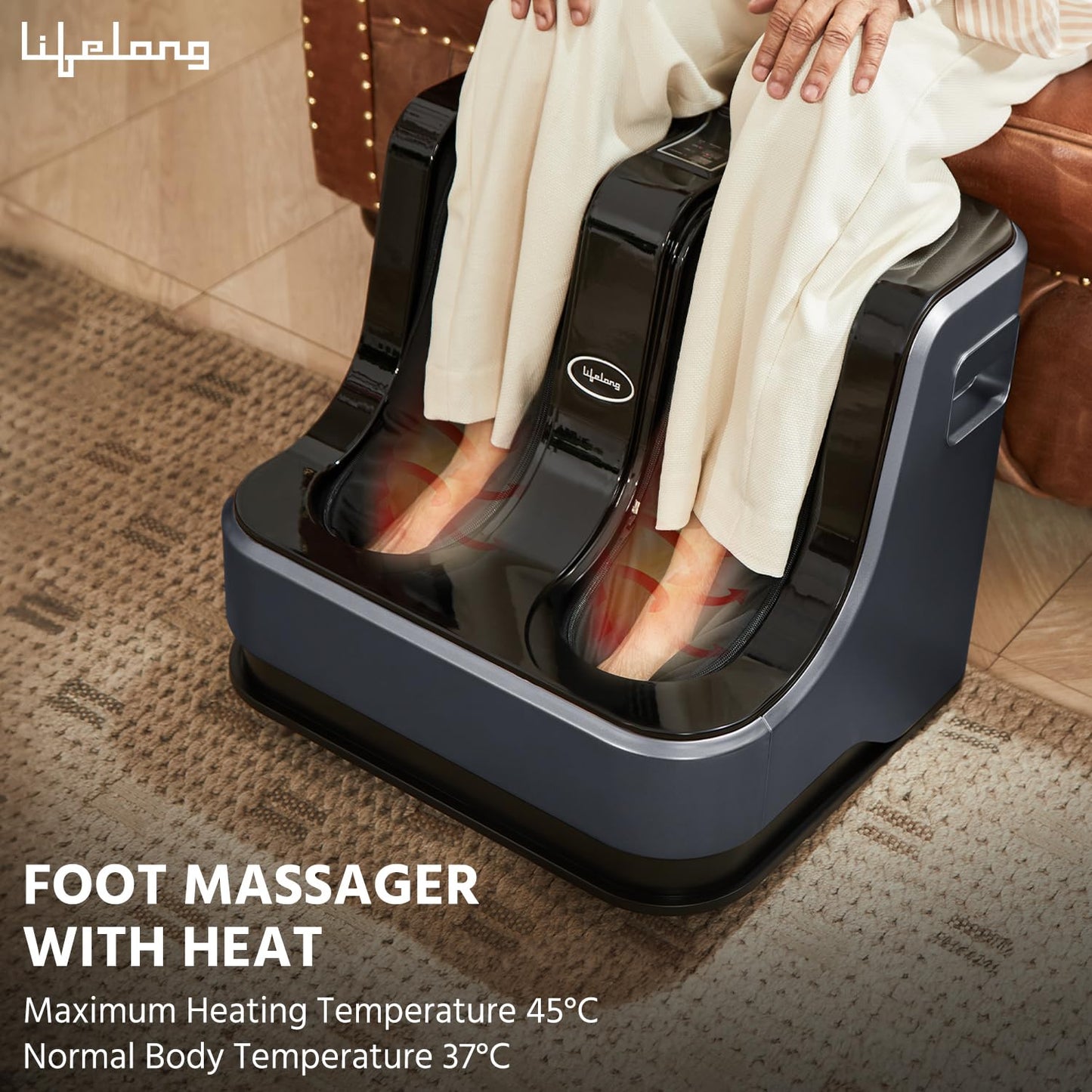 Lifelong Calf, Foot and Leg Massager Machine for Home - Pain Relief Massage for Legs