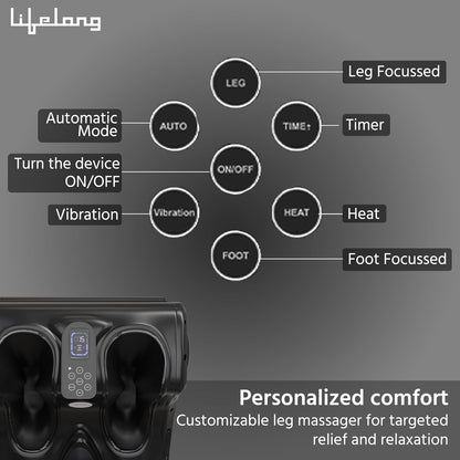 Lifelong Foot Massager Machine for Pain Relief | Electric Foot Massager with Digital Display