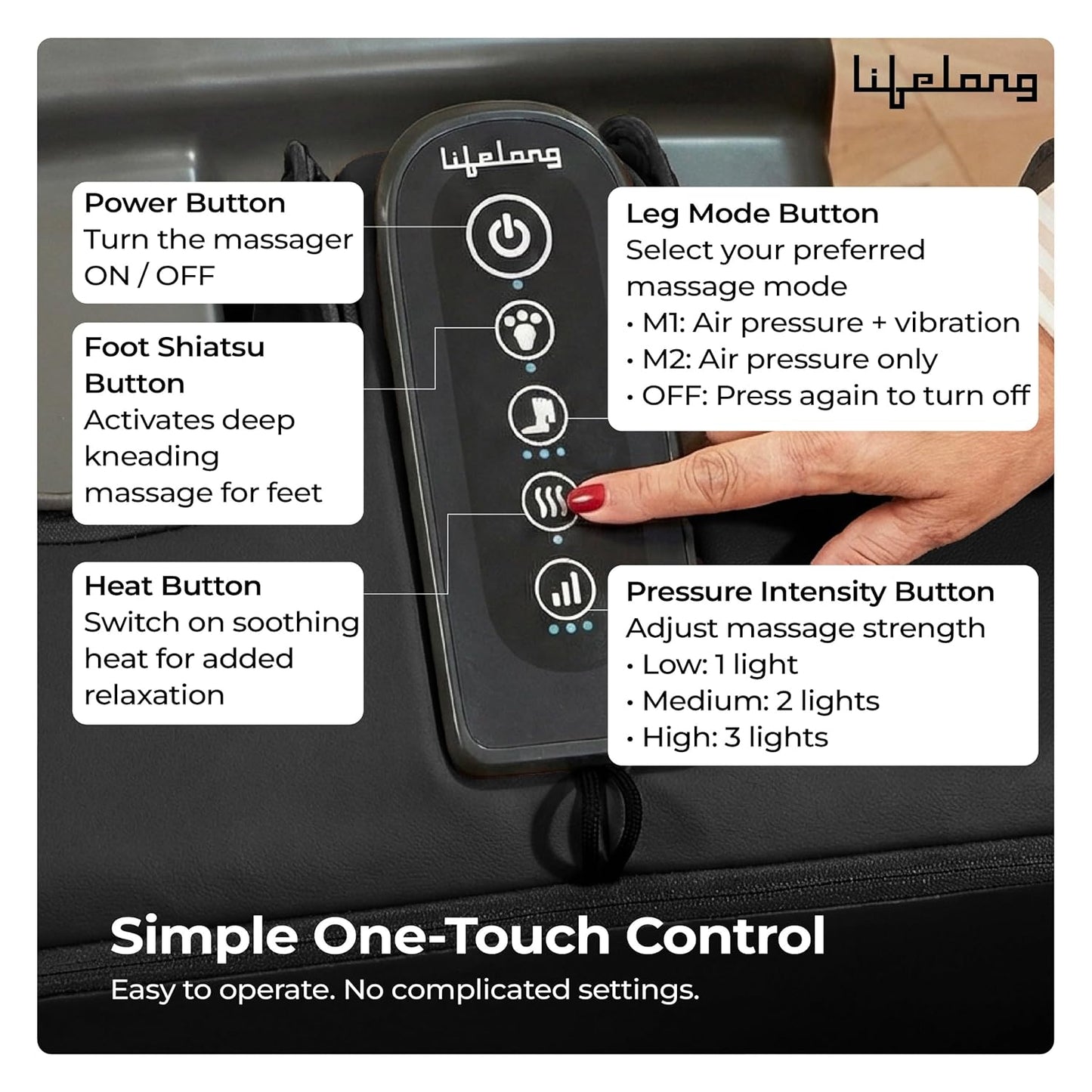 Lifelong 2 in 1 Foot & Leg Massager Machine & Foldable Ottoman Rest for Home