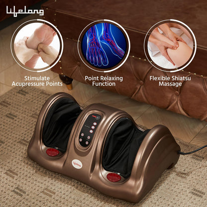 Lifelong Foot Massager Machine For Pain Relief With Heat & Kneading Function