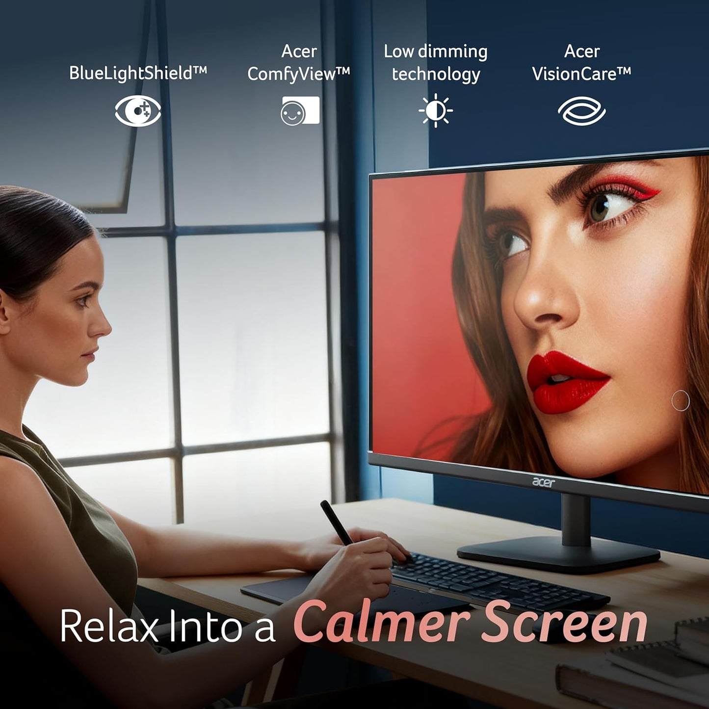 acer EK220Q J0 21.5 Inch Full HD VA Panel Monitor | 120Hz Refresh | Black