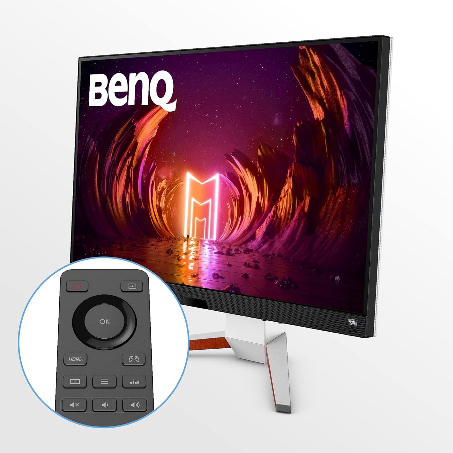 BenQ MOBIUZ EX3210U 32" 4K UHD IPS Gaming Monitor| 144Hz| 1ms MPRT| PS5 Compatible| FreeSync Premium Pro| HDMI 2.1| 98% DCI-P3| VESA DisplayHDR600|DP|USB Hub| Remote (White)