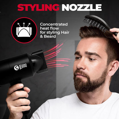 BEARDO Styling Gun Ultra Compact Hair Dryer | 1100 Watts Foldable Hair Dryer | 3 Heat 2 Speed Setting | Travel Friendly