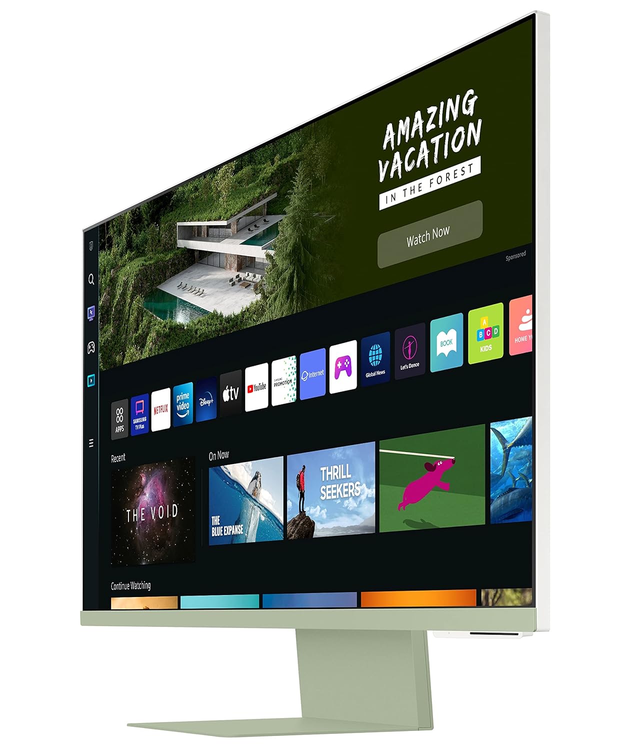 Samsung 32-inch(80cm) M8 4K UHD Smart Monitor, Wireless Webcam, Type-C, Smart TV apps, TV Plus, Office 365, Dex, Apple Airplay, BT, IOT, Remote (LS32BM80GUWXXL, Green)