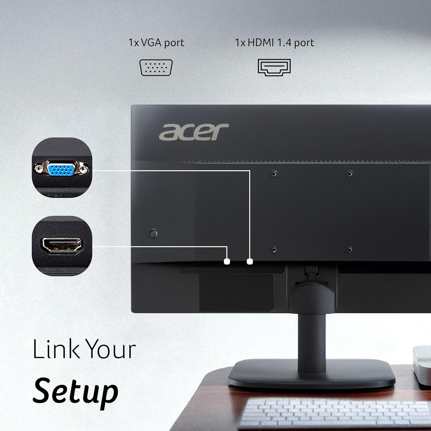 acer EK220Q J0 21.5 Inch Full HD VA Panel Monitor | 120Hz Refresh | Black