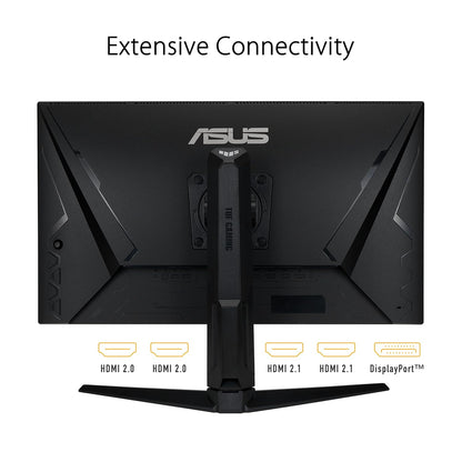 ASUS Tuf Gaming Vg28Uql1A, 28 Inch (71.12 Cm) 4K Hdmi 2.1 Gaming Led Monitor 28 Inch Uhd 4K 3840 X 2160 Pixels, Fast IPS, 144Hz, Hdmi 2.1, Dsc, Free-Sync Premium, G-Sync