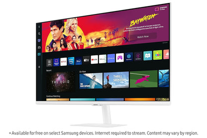 Samsung 32-inch(80cm) M7 4K UHD Smart 3,840 x 2,160 Monitor, Type-C, Smart TV apps, TV Plus, Office 365, Apple Airplay, Dex, Bluetooth, IOT, Remote (LS32BM701UWXXL, White)