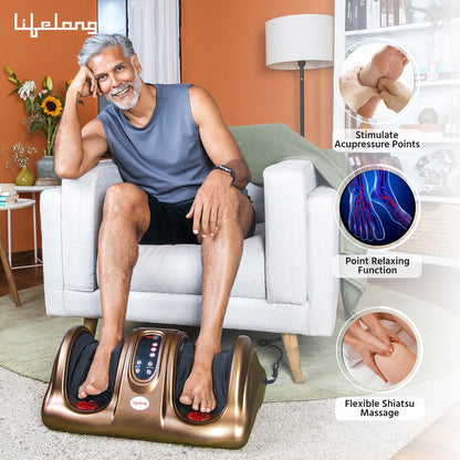 Lifelong Foot Massager Machine For Pain Relief With Heat & Kneading Function