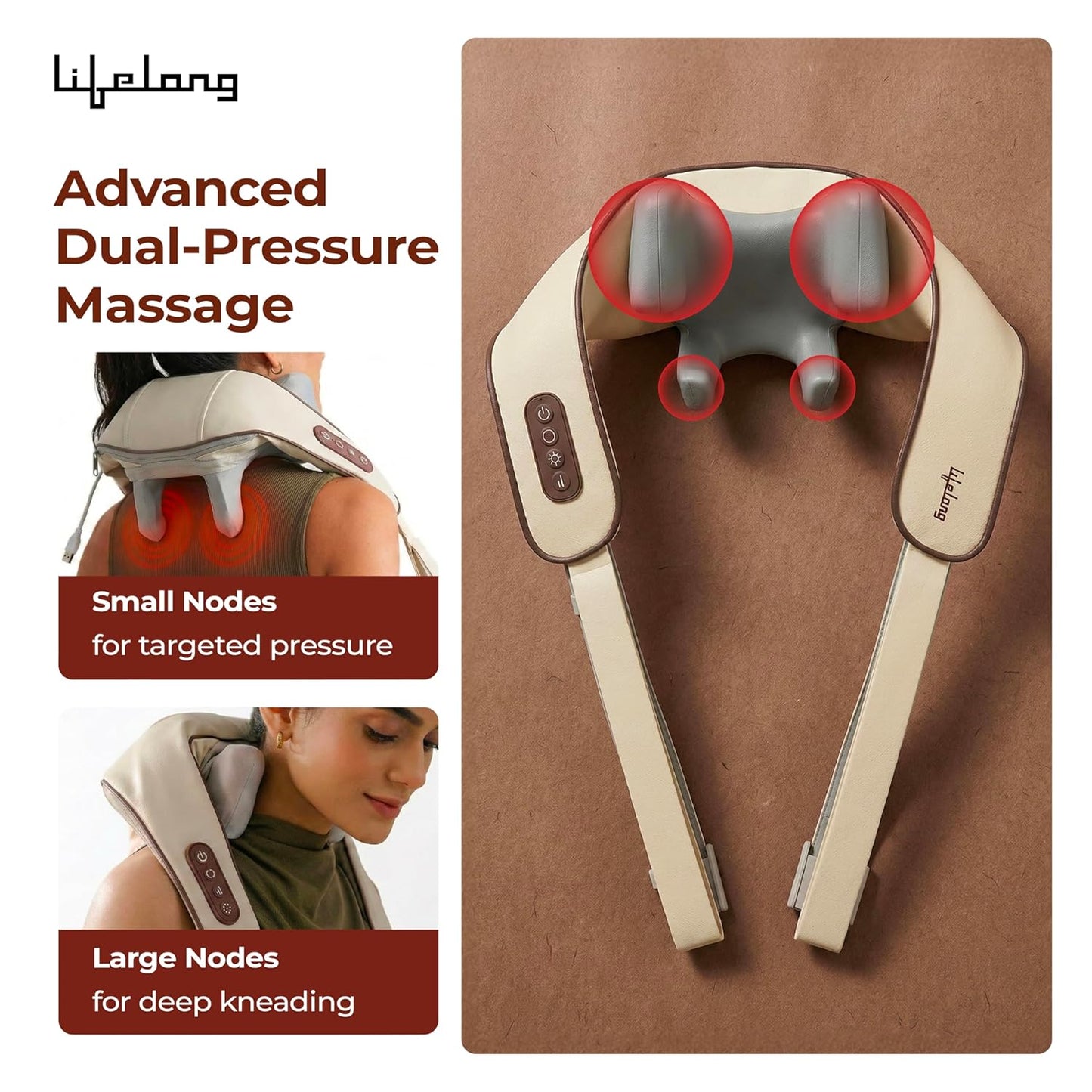 Lifelong Manual Dual Pressure Cervical Neck Shoulder Legs Waist Muscles Pain Relief
