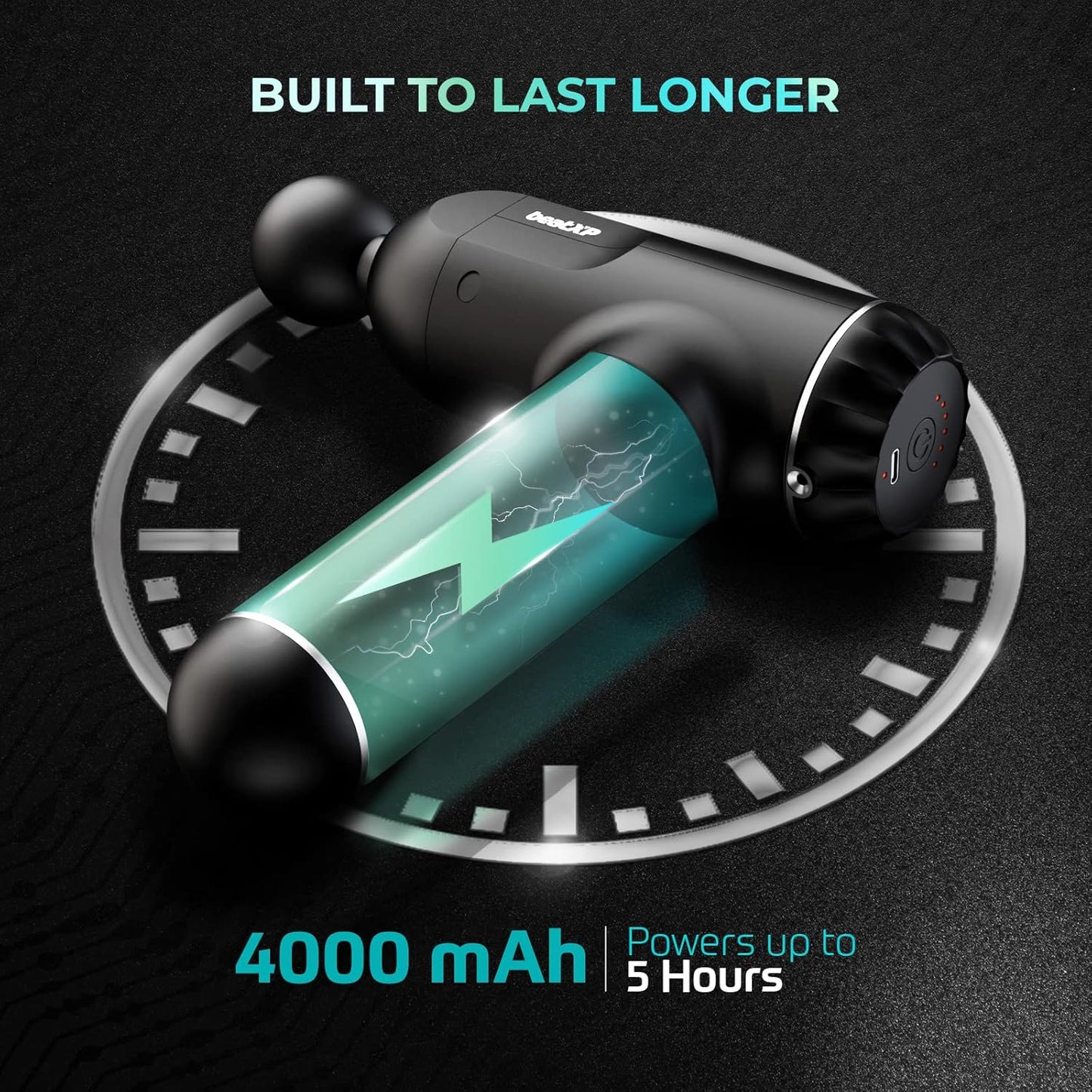 beatXP Bolt Deep Tissue Massage Gun | Percussion Muscle Massager for Full Body Pain Relief