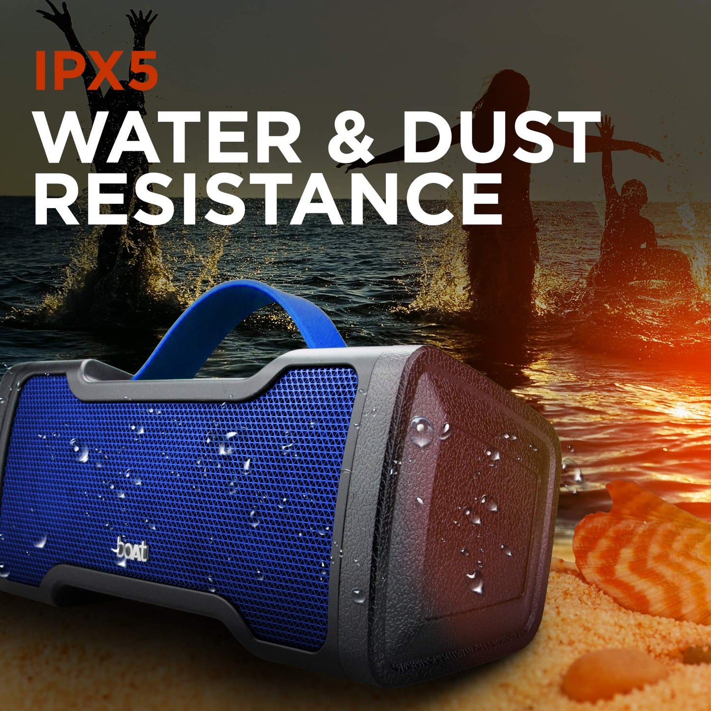 Boat Stone 1000 14W Bluetooth Speaker with 8 Hours Playback, Bluetooth v5.0, IPX5 Water Resistance(Blue)