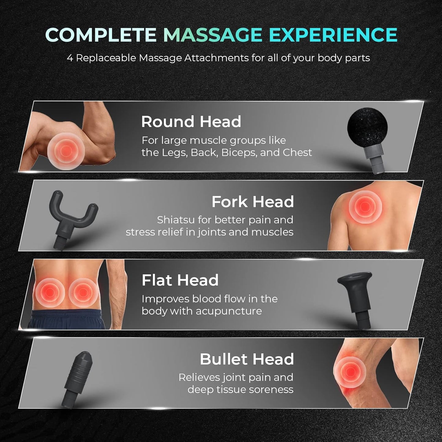 beatXP Bolt Deep Tissue Massage Gun | Percussion Muscle Massager for Full Body Pain Relief