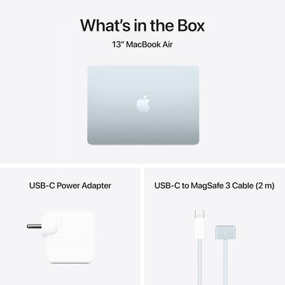 Apple 2025 MacBook Air (13-inch, Apple M4 chip with 10-core CPU and 10-core GPU, 16GB Unified Memory, 512GB) - Sky Blue